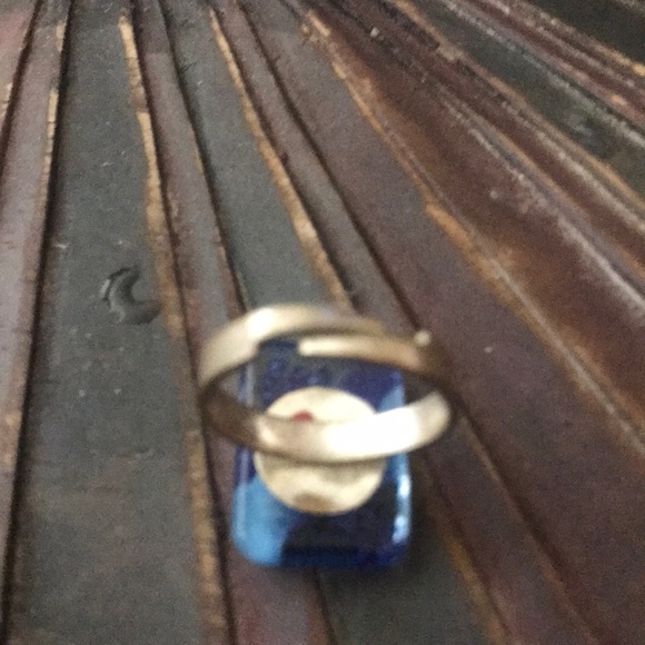 Adjustable glass ring, blue - Picture 8 of 12
